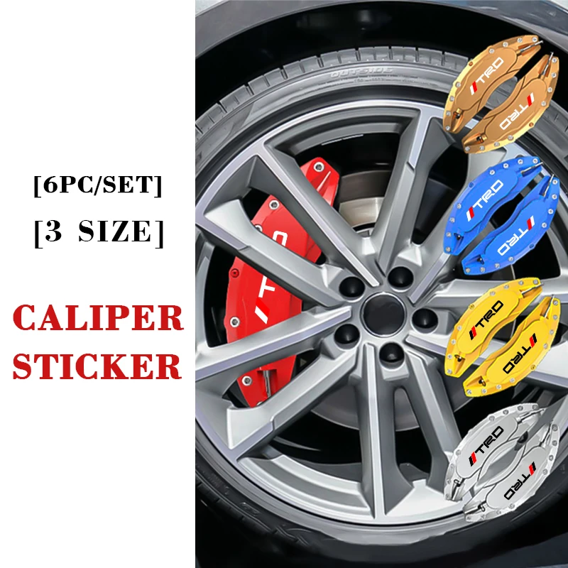 6 قطعة ملصقات فرجار فرامل السيارة مقاومة للحرارة الديكور الشارات البلاستيكية لتويوتا TRD كورولا يارس Chr Auris Rav4 بريوس برادو #3
