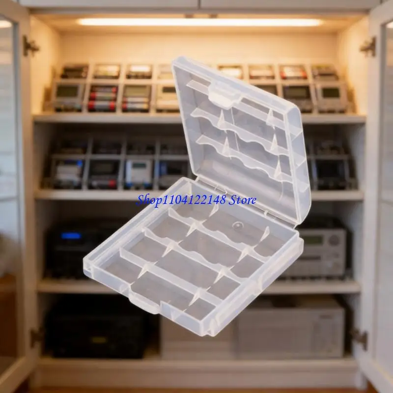 P9FA 10Pack Transparent Battery Holder For 2A 3A Cells Carry Case Hard Plastic Storage Box Shell For Home Offices