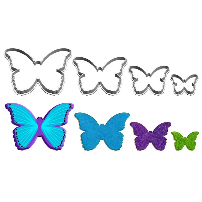 Cartoon Insect Butterfly Plastics Moulds,Morpho,Papilio,Birdwing,Cabbage,Vanessa,Cake Fondant Tools,Cookie Fruit Cutters