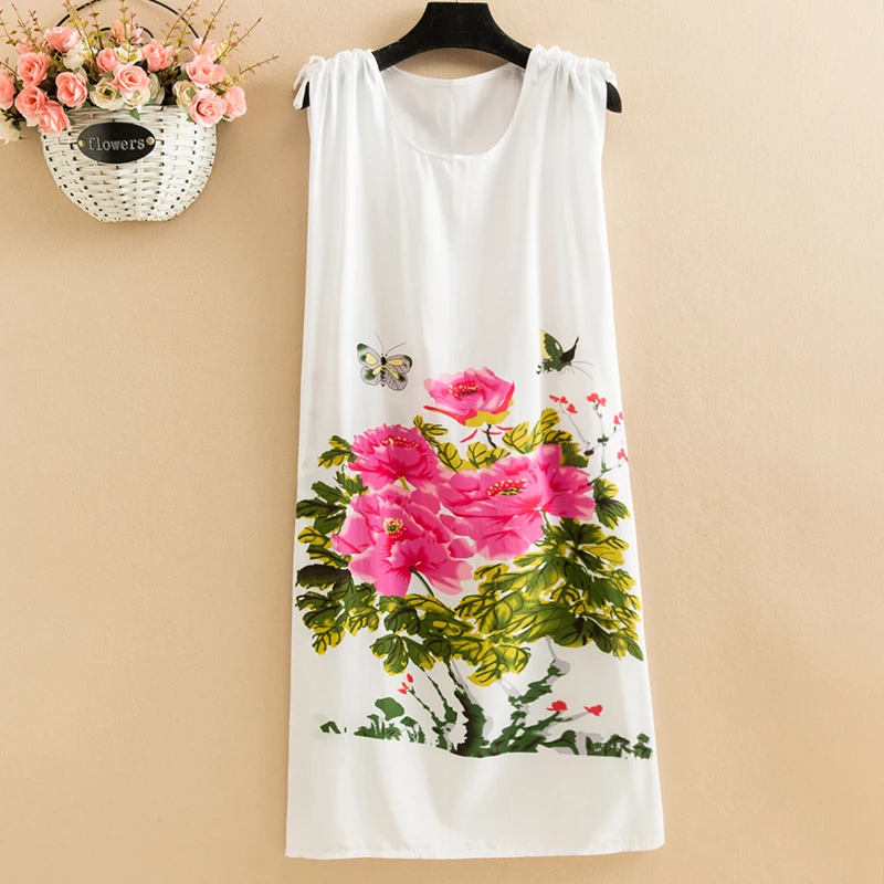 New Casual Fashion Summer Dresses For Women Short Sleeve O-Neck Print Dress Female Women Clothing