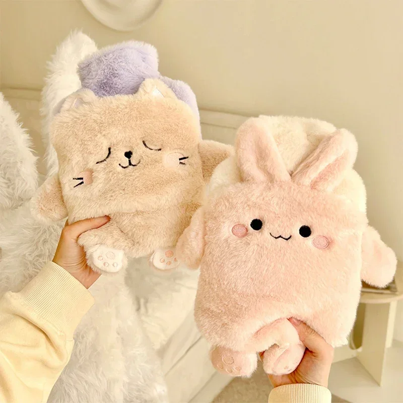 New Kawaii Hot Water Bags Cute Plush Rubber Hand and Foot Belly Warmer Explosion-proof Hot Water Bottles for Women Period Pain