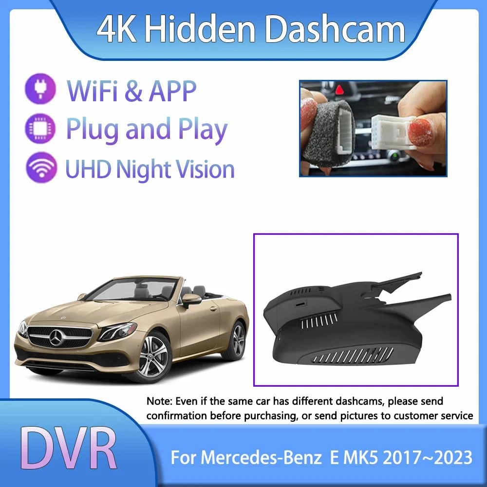 

Для Mercedes-Benz E-Class W213 MK5 2017 2018 2019 2020 2021 2022 2023 UHD Dashcam Автомобильные аксессуары Видеорегистратор Камера Recorder Play Auto