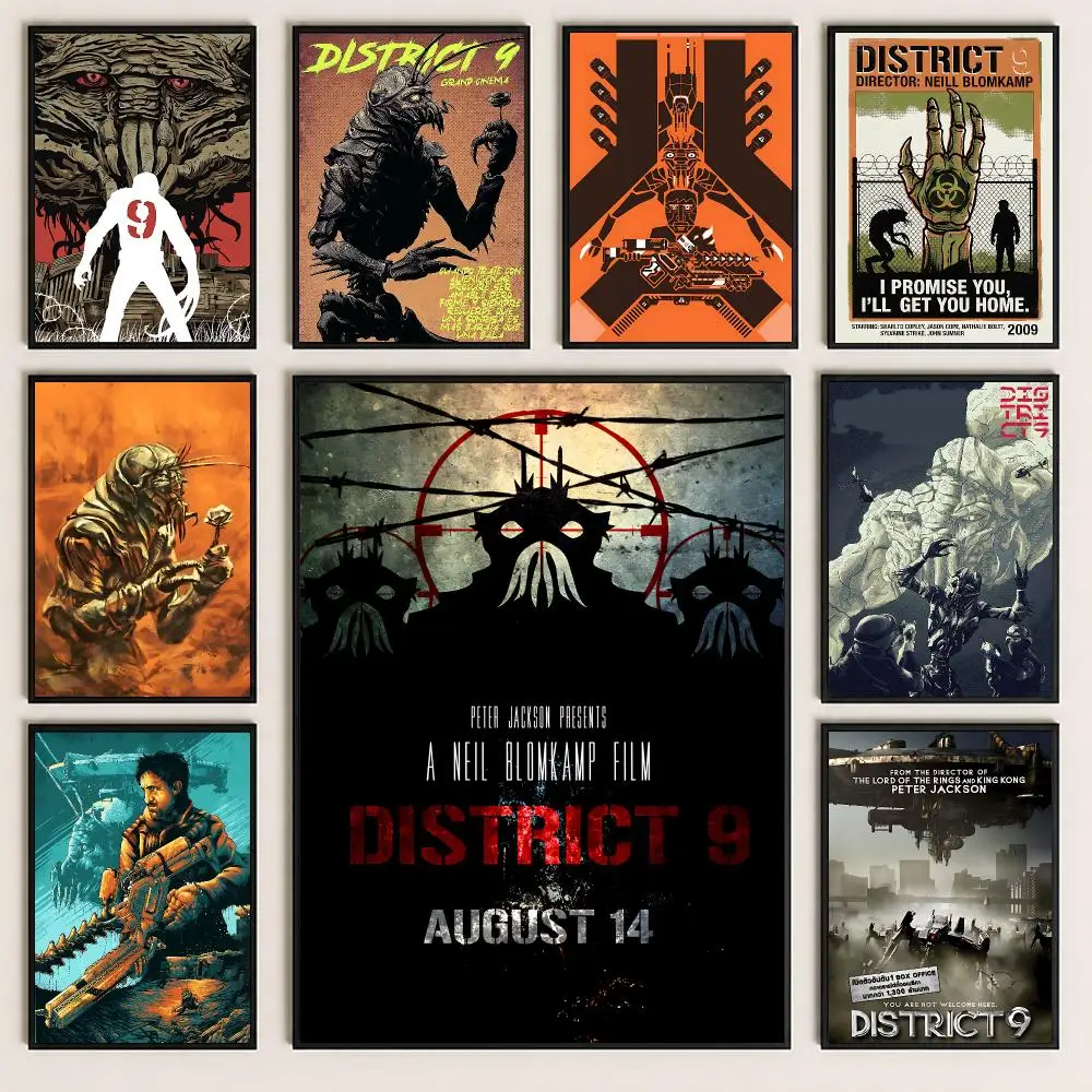 movie District 9 Poster Poster HD Printing Cozy and Warm Style for Home Decor for Bedrooms Cafes Gift Giving