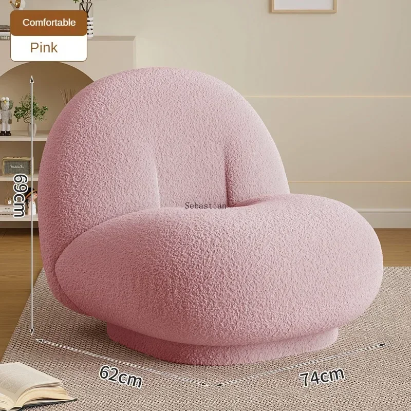 White Fat Man Cloud Lazy Man Sofa Net Red Home Balcony Leisure Lamb Chair Single Snow Pear