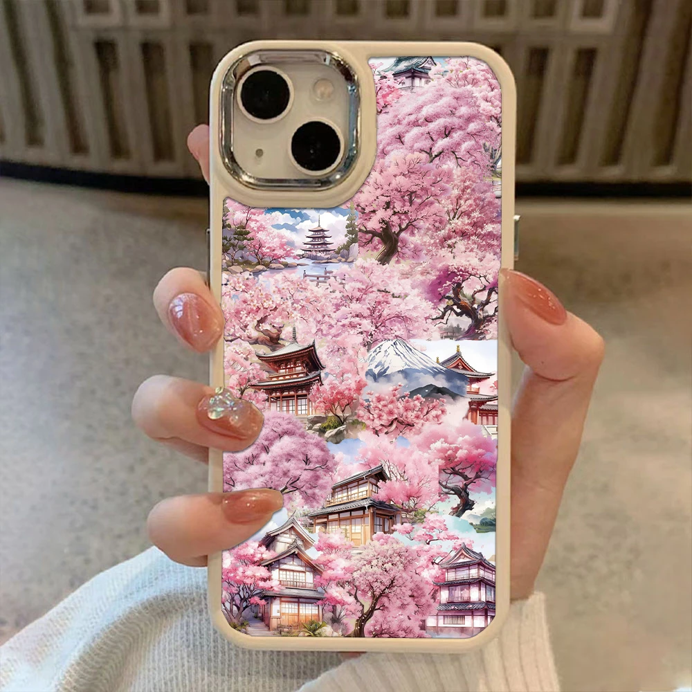 50PCS Creative Watercolor Peach Tree Ins Wind Stickers Phone Case Decoration Notebook PET Transparent Material Stickers