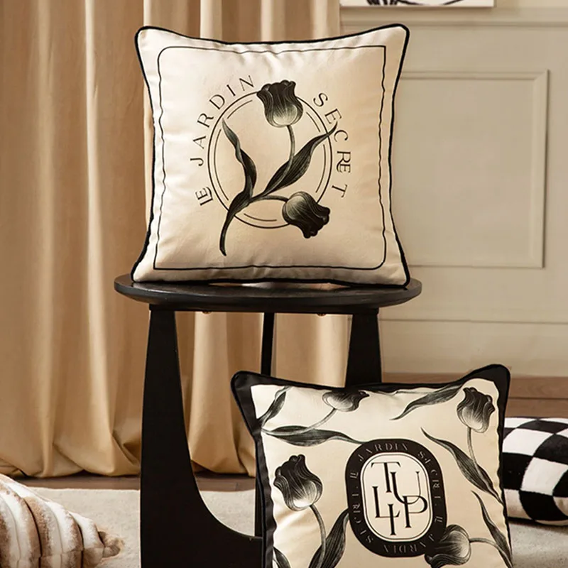 American Style Light Luxury Short Plush Pillow Cover Retro Home Decor Items Apply To Dakimakura Sofa Decorative Cushions 45X45