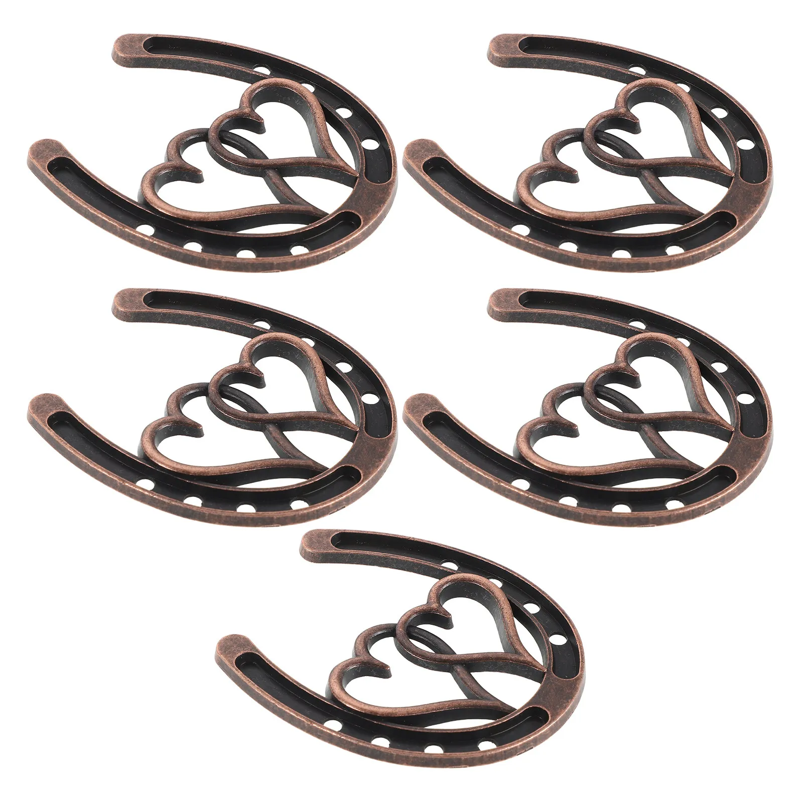 5Pcs Heart Horseshoe Wall Decor Rustic Alloy Hanging Sculpture Equestrian Lucky Farmhouse Bedroom Ornament Wall Horseshoe Art