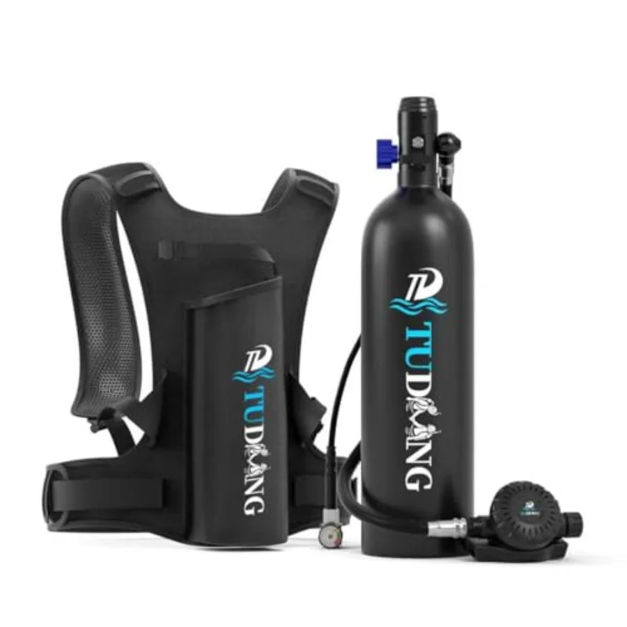 

Scuba diving tank for underwater work and entertainment: 1.9L lung capacity 122Cu in 2000CC portable reusable aluminum tank bla