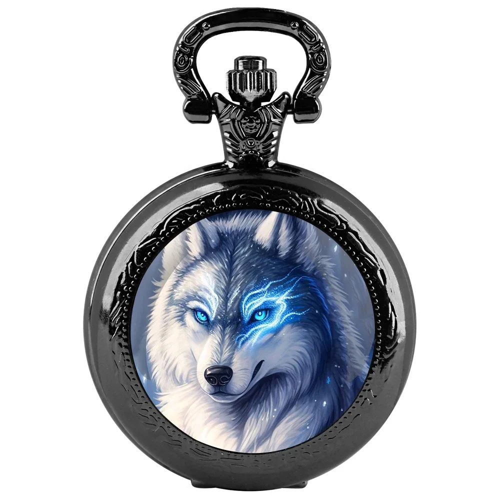 

Mystical Charm — кварцевые карманные часы с рисунком волка Blue Eyes, уникальные мужские модные аксессуары