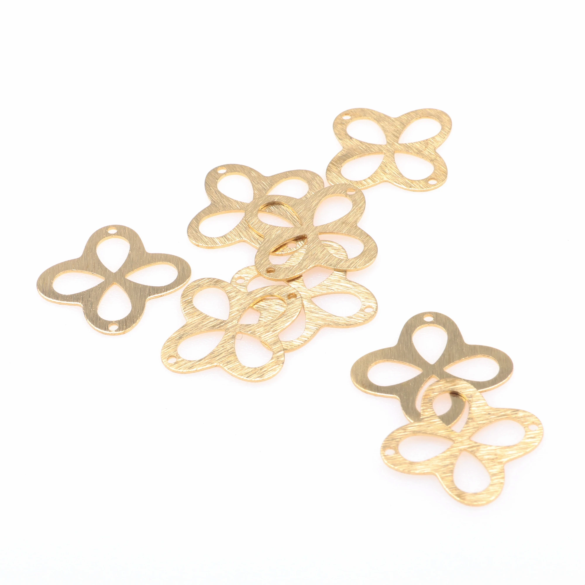 Hammered Brass Charms,Flower connector,Findings Accessories For Diy Earrings Necklace Bracelet DIY Making,Jewelry Supplies