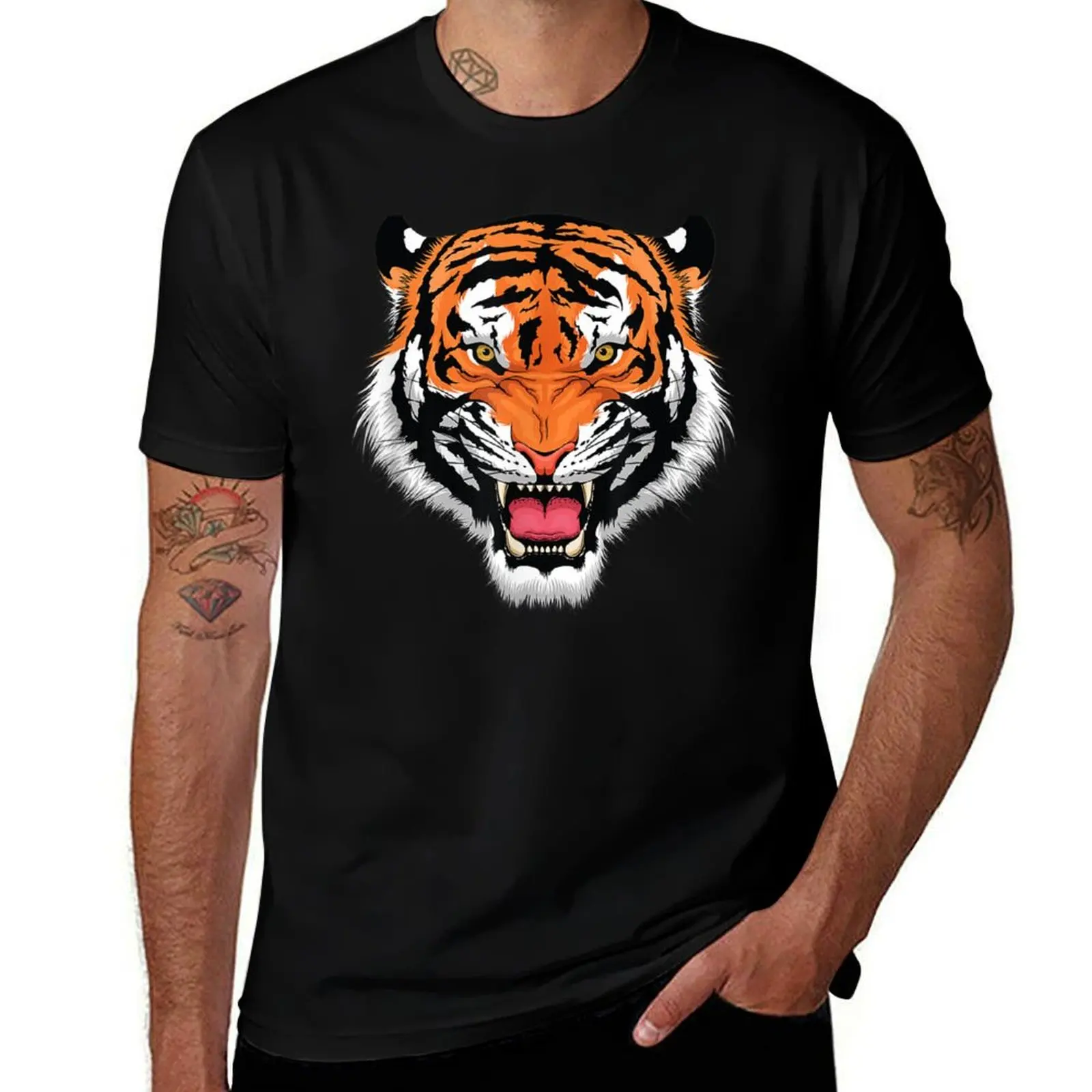 

Growling Mouth Open Bengal Tiger Designs For Men Women Kids T-Shirt for a boy man t shirt summer shirt men clothes