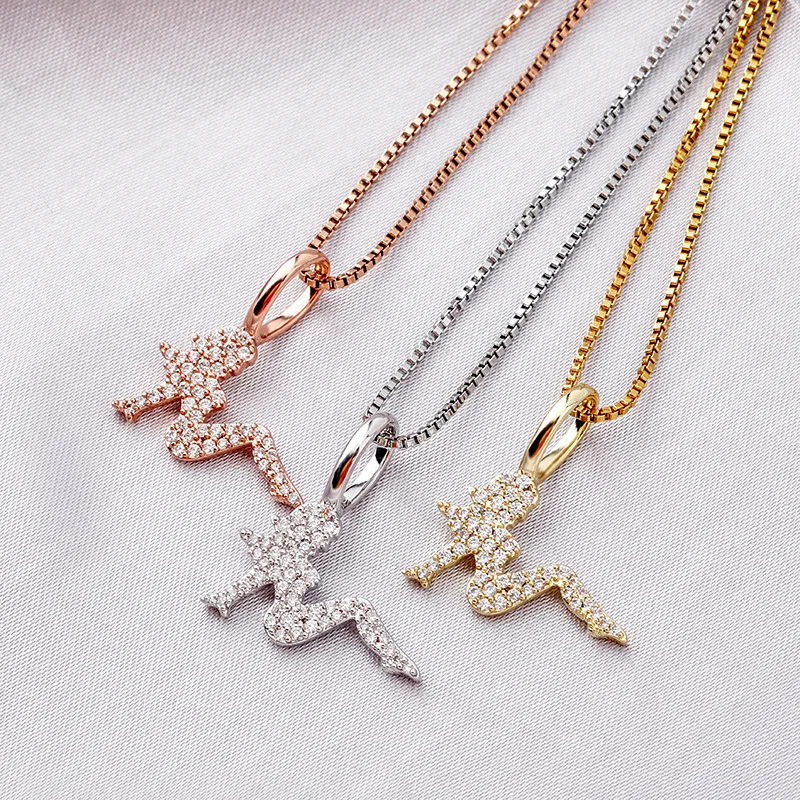 S925 Sterling Silver Bling Ice Out Sex Women Body Pendants Necklaces for Men Hip Hop Rapper Jewelry Drop Shipping