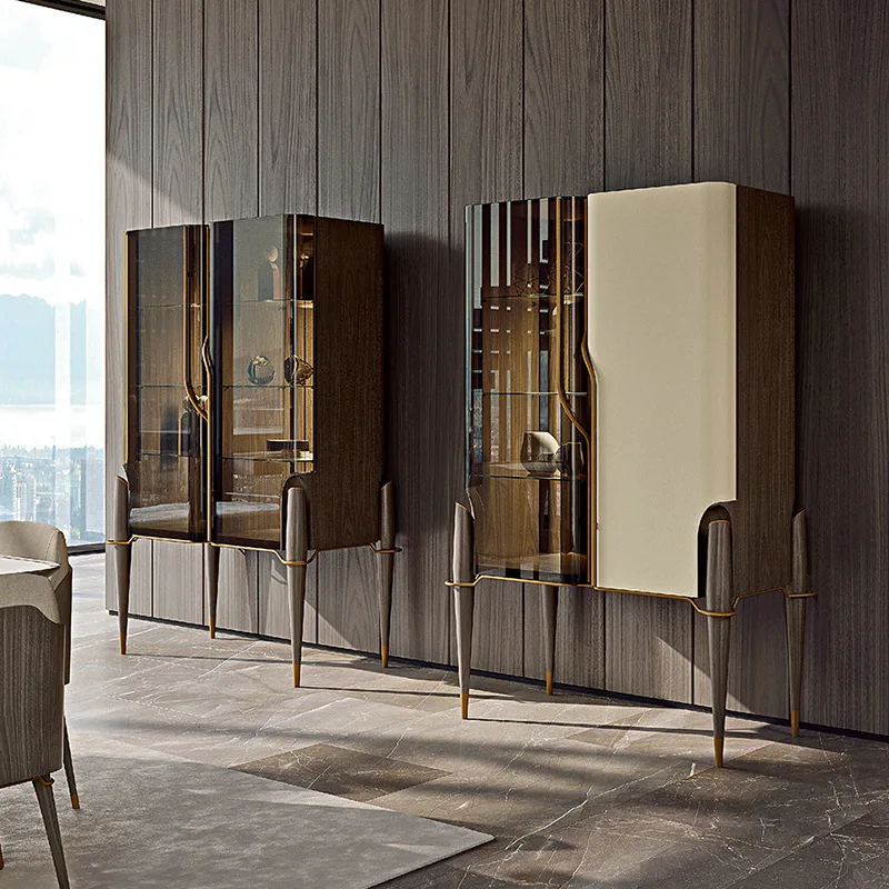 Italian light luxury glass door wine cabinet decoration ornament