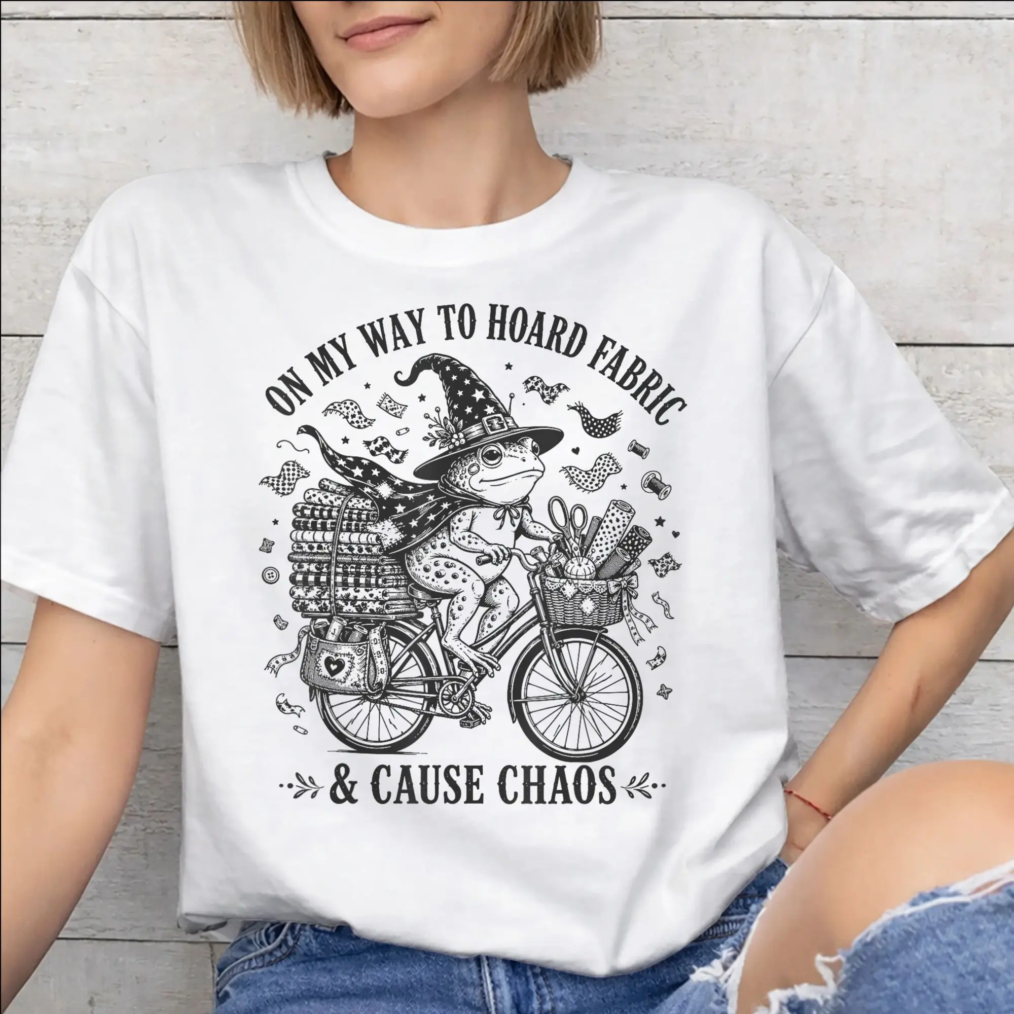 Men Women Graphic On My Way to Hoard Fabrics and Cause Chaos  Tee T Shirt Pure Cotton  T-shirts Clothes