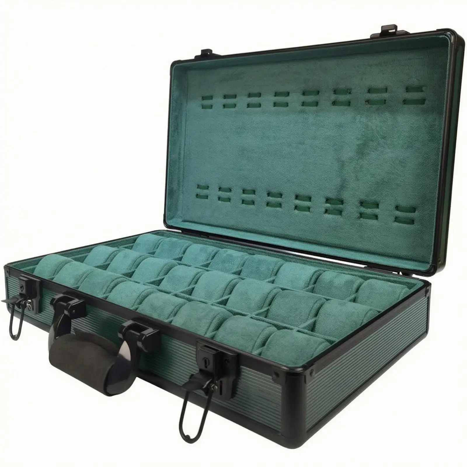 24-Slot Watch Storage Case Organized Handheld Watch Display Case with Carry Handle Safeguarding Portable for Travel, Gifting