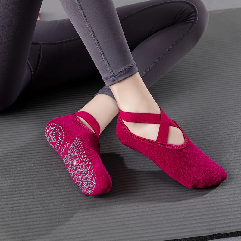 Poignées de yoga coordonnantes pour femmes et chaussettes pour sangles, chaussettes en coton bandage, idéales pour le pilates, la danse de ballet Pure Barre, l'entraînement pieds nus