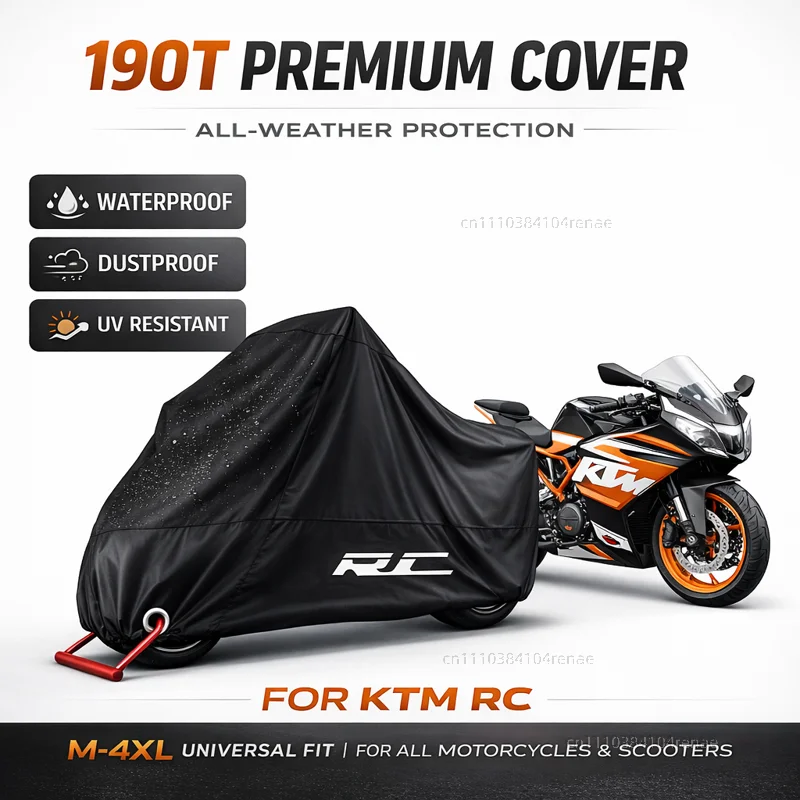 

For KTM RC 125 200 250 390 rc390 2014 2015 2016-2018 190T Motorcycle Cover Waterproof Dustproof UV Protection All Season