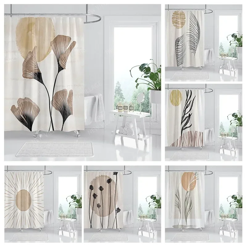 

Waterproof fabric shower curtains Bathroom curtain accessories 180x200 Bath curtain for shower 240*200 nordic boho decoration