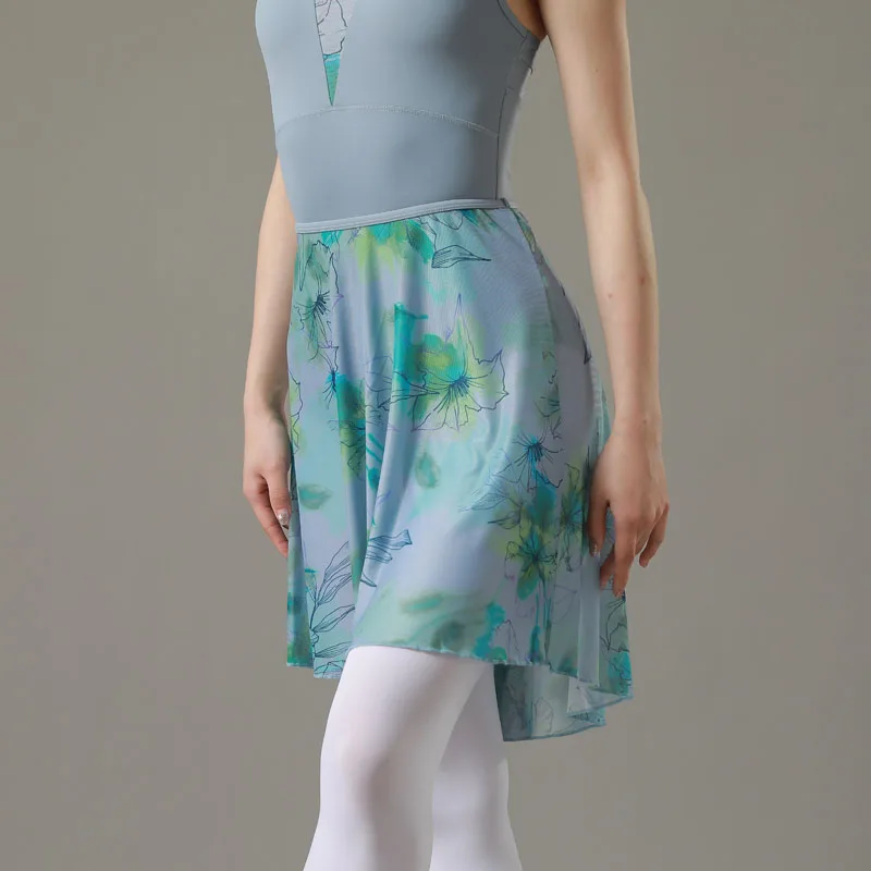 Mesh Yarn printing Ballet Skirt New Ballet Dress Flower Practice Lyric dance skirts Aldult actress elegant training clothes danc