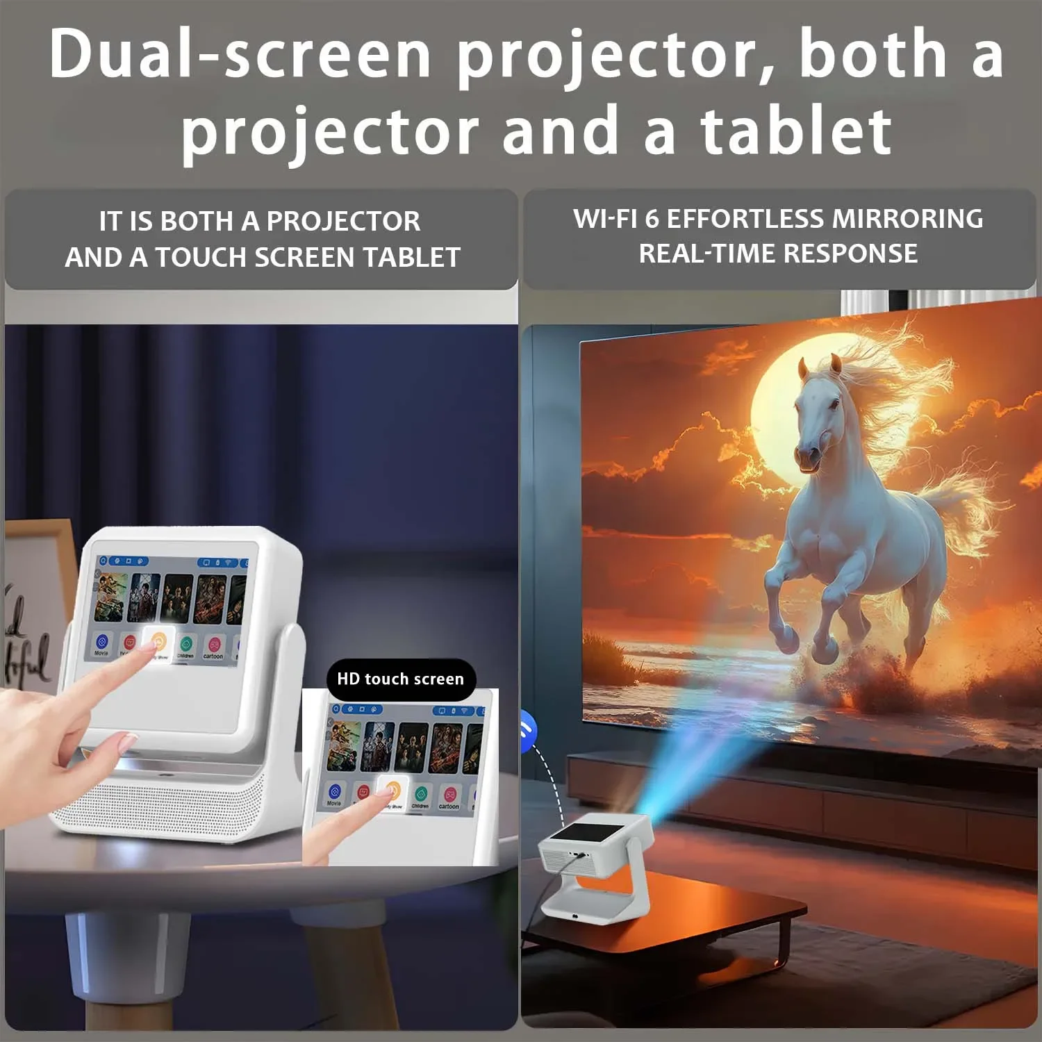 Proyector WiFi Bluetooth, 8