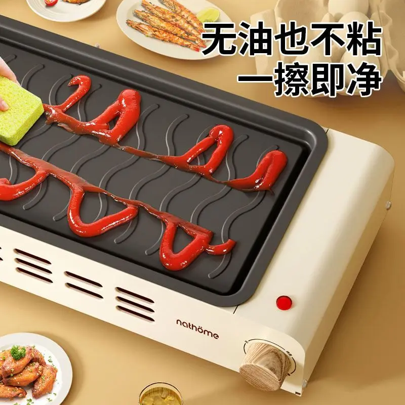 مقلاة شواء كهربائية متعددة الوظائف، مقلاة كهربائية غير لاصقة للطهي الداخلي والخارجي #6