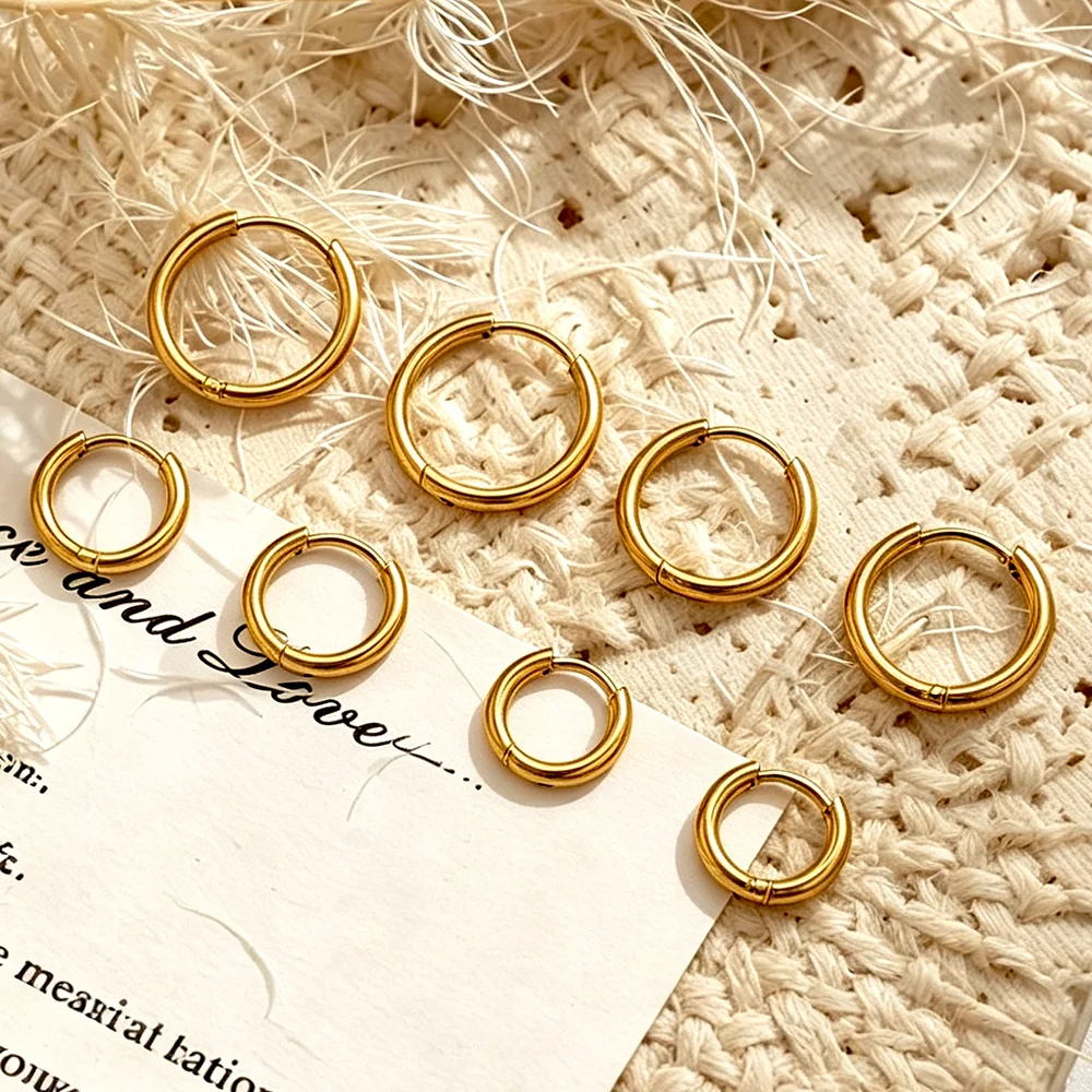 6-teiliges Set aus kleinen Edelstahl-Huggie-Ohrring-Verbindungsstücken für hypoallergene Damengeschenke, DIY-Schmuckherstellungszubehör