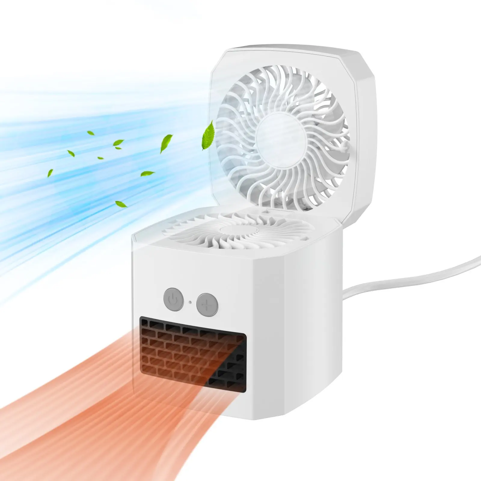 

400 Watt Portable PTC Ceramic Heater and Cooling Fan - Office Home Rechargeable Electric Heater Dual-Purpose Desktop