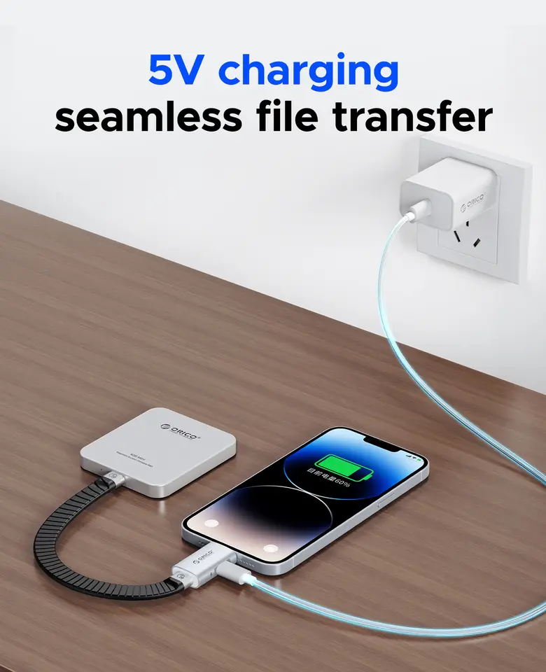 ORICO محول USB C OTG للشحن ونقل البيانات والصوت متوافق مع iPhone 14, 13, 12, 11 Xs و iPad و iPod و AirPods والأجهزة اللوحية - 3