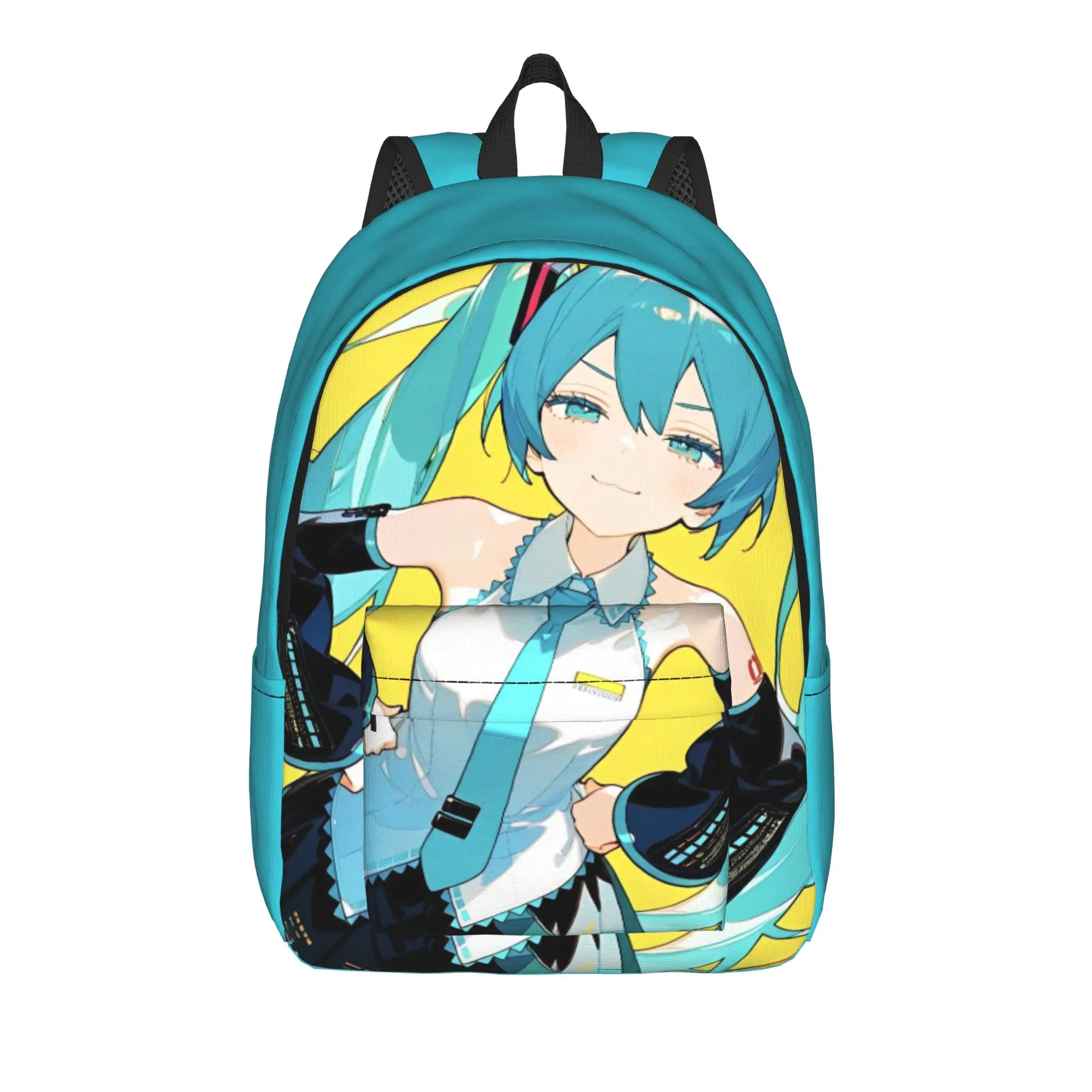 初音ミク-ティーンエイジャー向けバックパック-学生用-ハイキング-旅行-アニメ-ボーカロイド-ガール-デイパック-メンズ-レディース-ノートパソコン-ショルダーバッグ