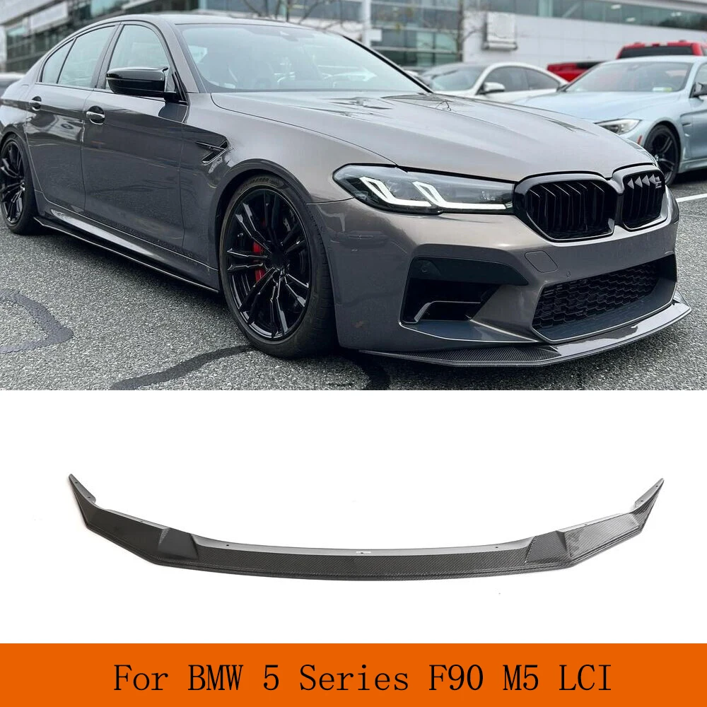 

Car Front Bumper Lip Spoiler Splitters For BMW 5 Series F90 M5 LCI 2021-2022 Real Carbon Front Spoiler Splitters Racing Kits