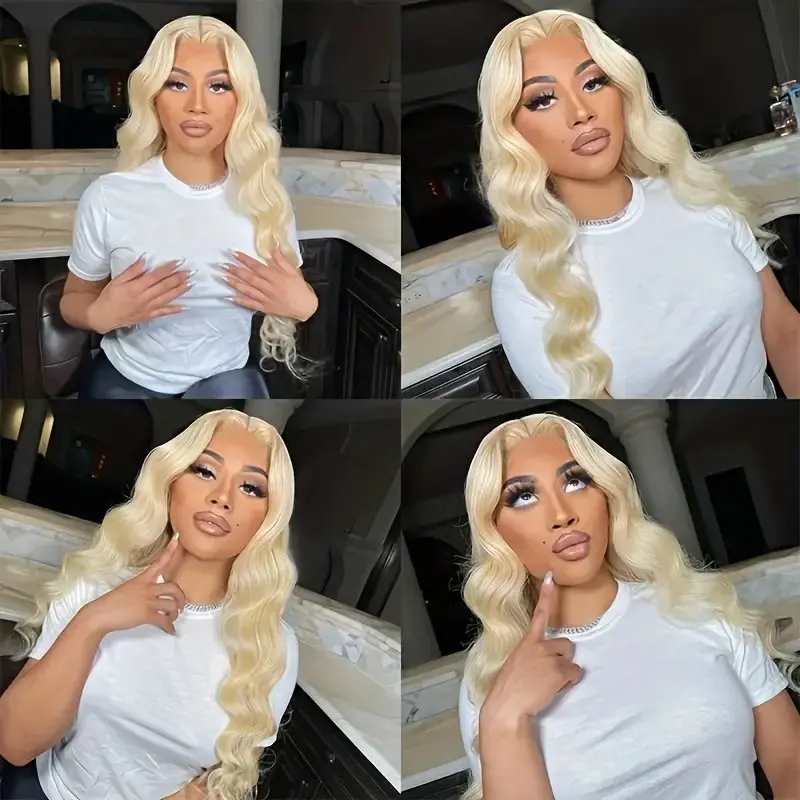 Blonde 613 13X4 HD Lace Wig 13X6 Frontal Blonde Colored 22 40 Inch Body Waves Glue-Free  Human Hair Wig 150 Density