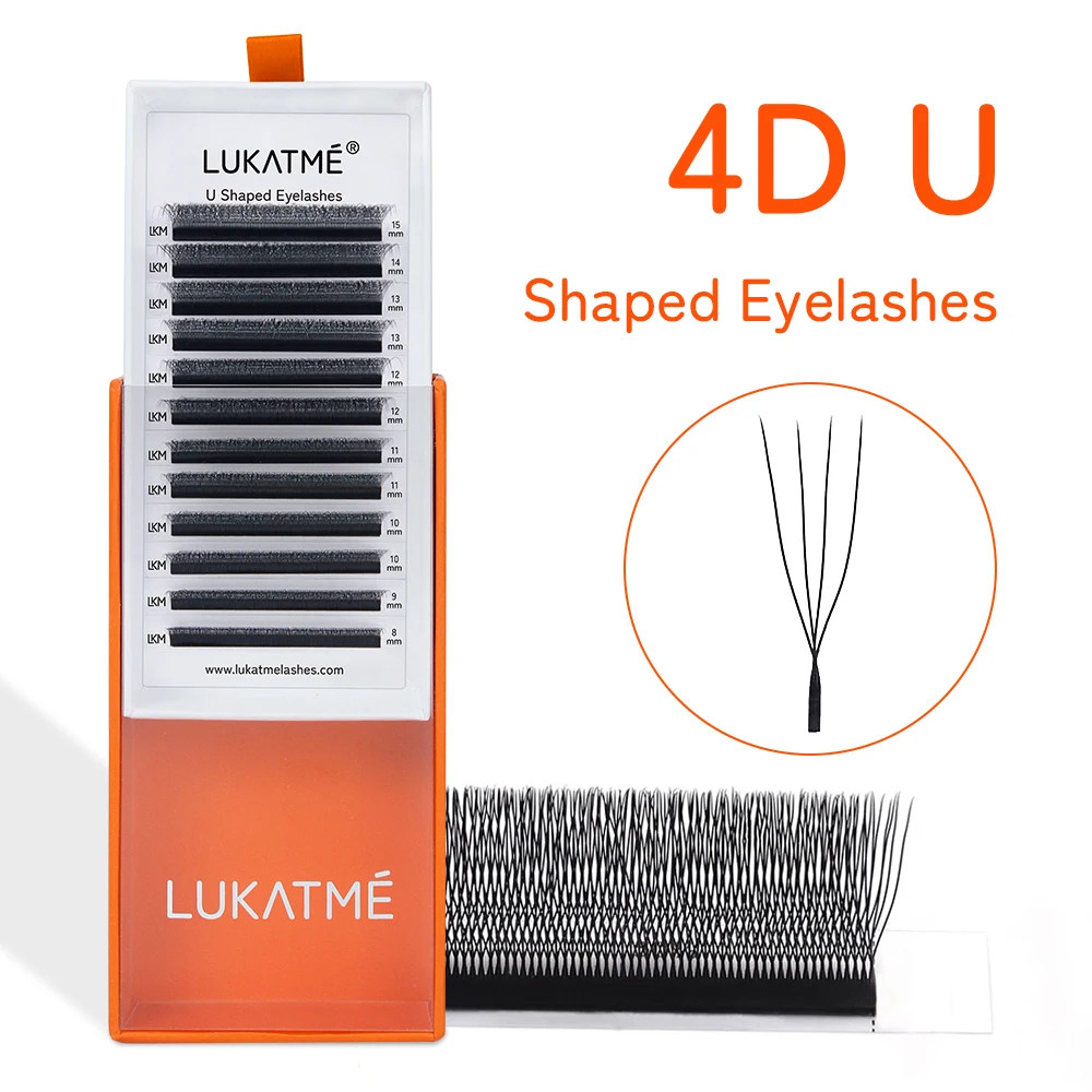 

LUKATME U Shape 4D Lashes Ultra Soft Volume 4D Faning Eyelash Extensions Fluttery Faux Mink U-4D Eyelashes