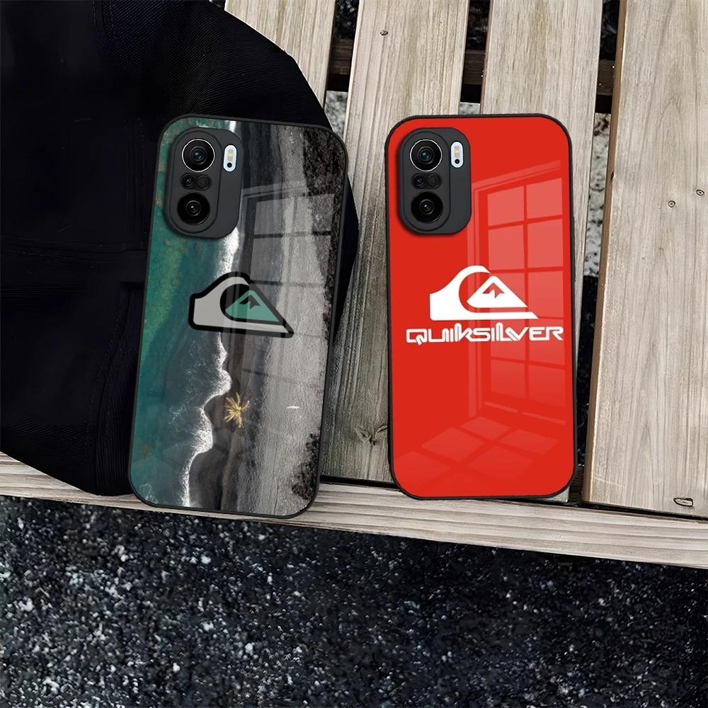 Capa de Telefone Surf e Skate Quiksilver para Redmi 12c 13c 12 13 Note 13 Pro Plus 11 12 Pro 10 11s 12s com Vidro Temperado