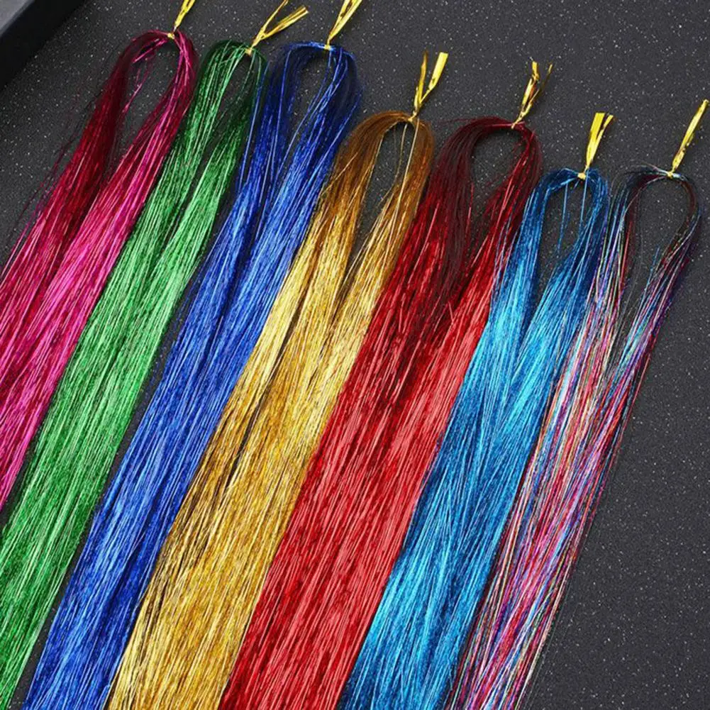 1 Pair Women Ponytail Colored Hair Extension 93cm High Ponytail Highlight Metallic Colorful Long Straight Synthetic Hairpiece