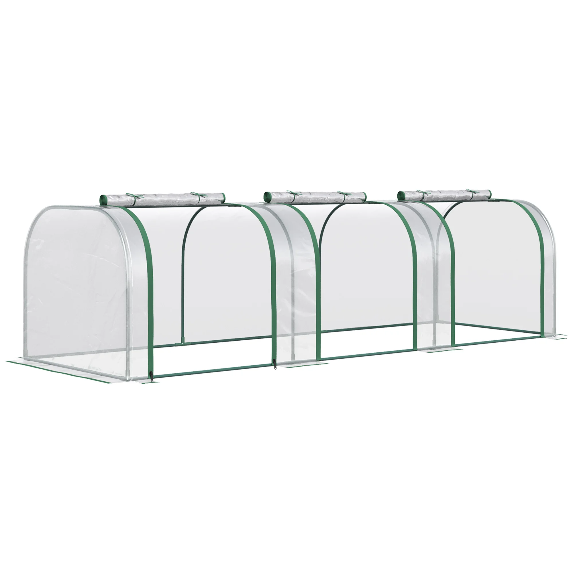 Outsunny greenhouse 295x100x80 cm garden shed terrace plant cultivation seed Garden greenhouse home type tunnel frame steel and PVC