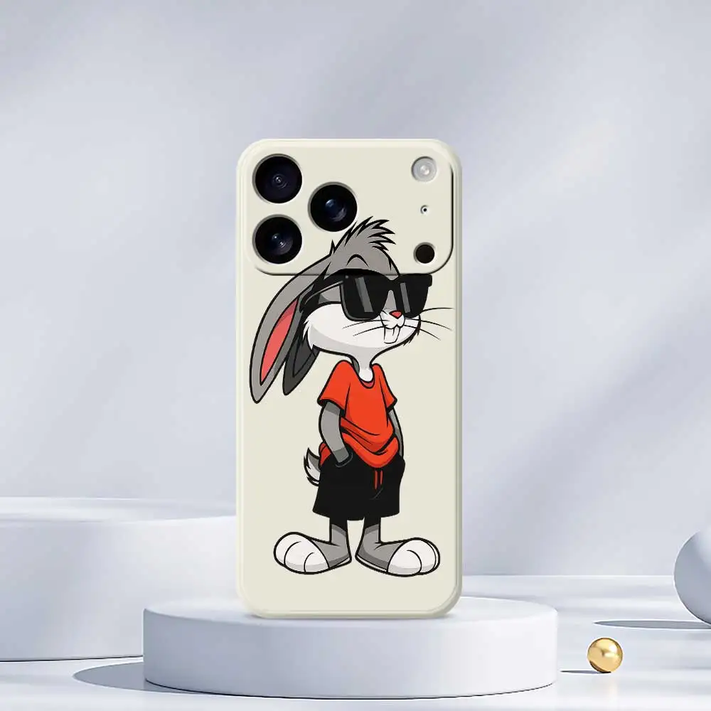 멋진 토끼 폰 케이스 (아이폰 17 Pro Max, 17 Air, 16, 15, 14 Plus, 13, 12, 11 Pro Max, XS Max, XR, 7, 8 Plus, 16E 호환) 실리콘 소프트 커버
