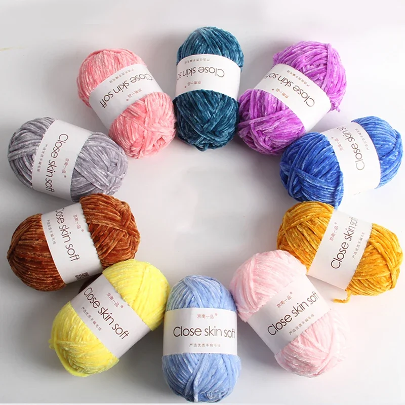 100g / 1PC Chenille Velvet Yarn Knitting Wool Thick Warm Crochet Knitting Yarns Cotton Baby Wool DIY Hand-Knitted Sweater