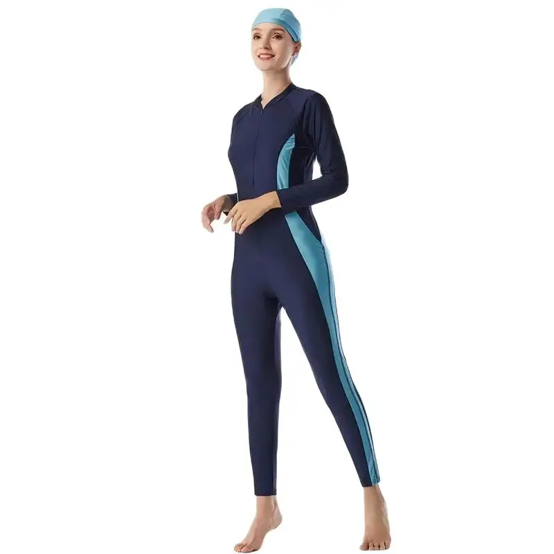 Burukini Muslim Swimwear Asia Chic Bikini Set for Outdoor Swimming- Two Piece Swimsuit for Women Burkini Muslim Swimwear