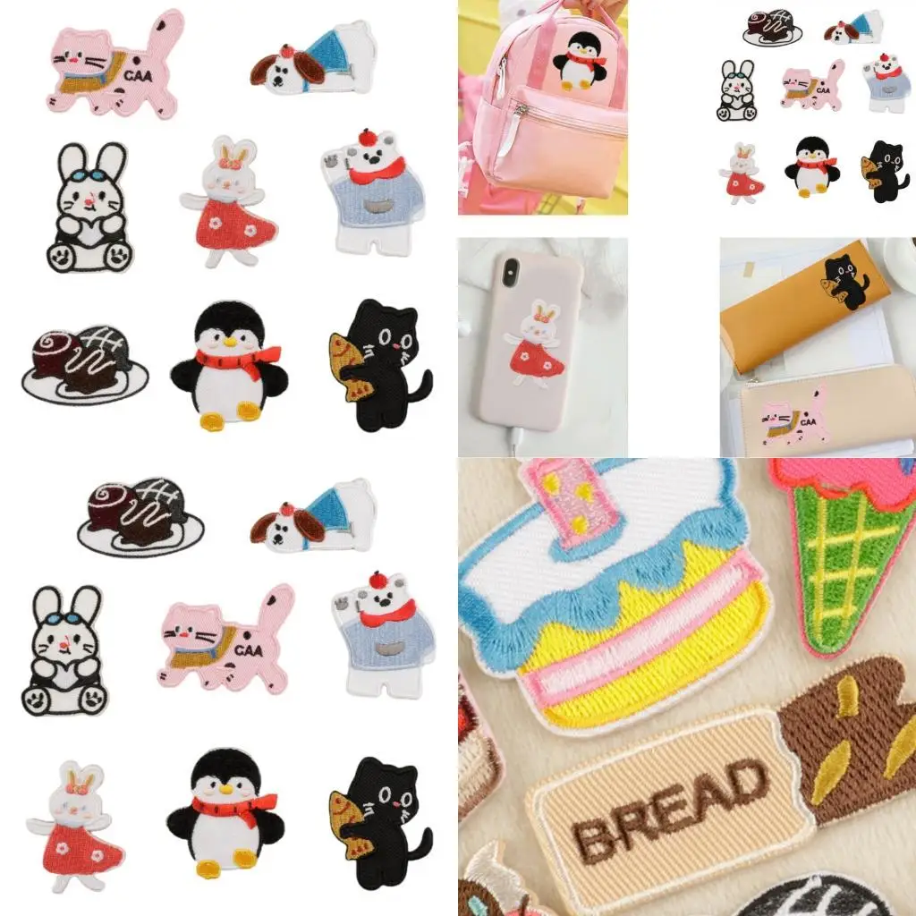 

8 Pcs Cats Iron On Patches Sew On Decorative Appliques Dogs Embroidered Patches Y08E