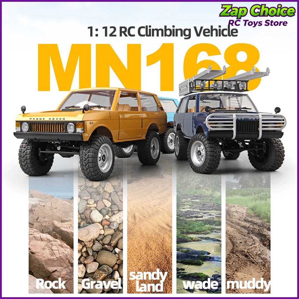 Mangniu MN168 1/12 RC Car 280 Motor 4WD Electric RC Off-Road Rock Climbing Truck with Metal Chassis 2.4G Toy Gift for Boy Adult