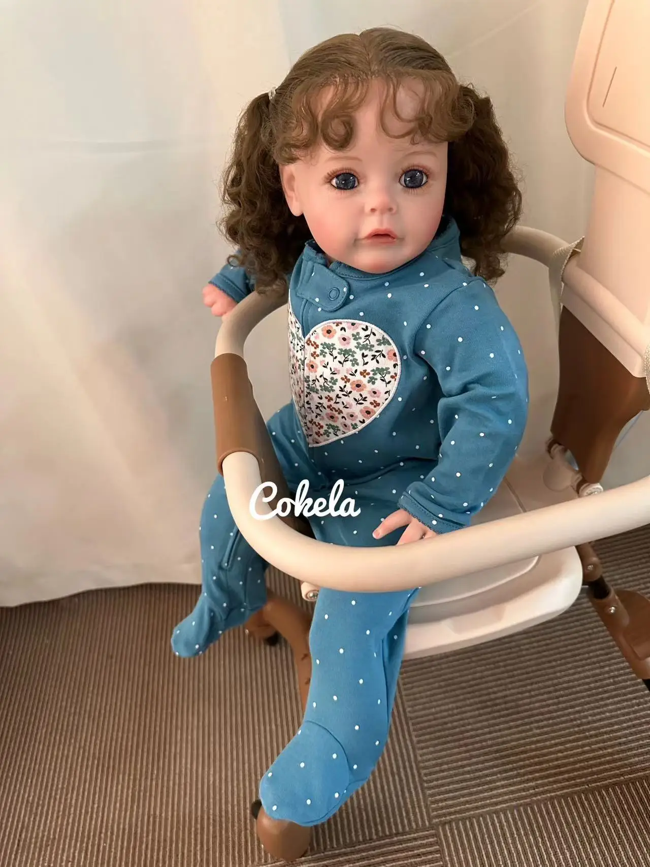 

Cokela 24Inch/60Cm Lifelike Soft Touch Silicone Vinyl Toddler Doll Boy Lovely Vivid Reborn Awake With Soft Hair Baby Doll