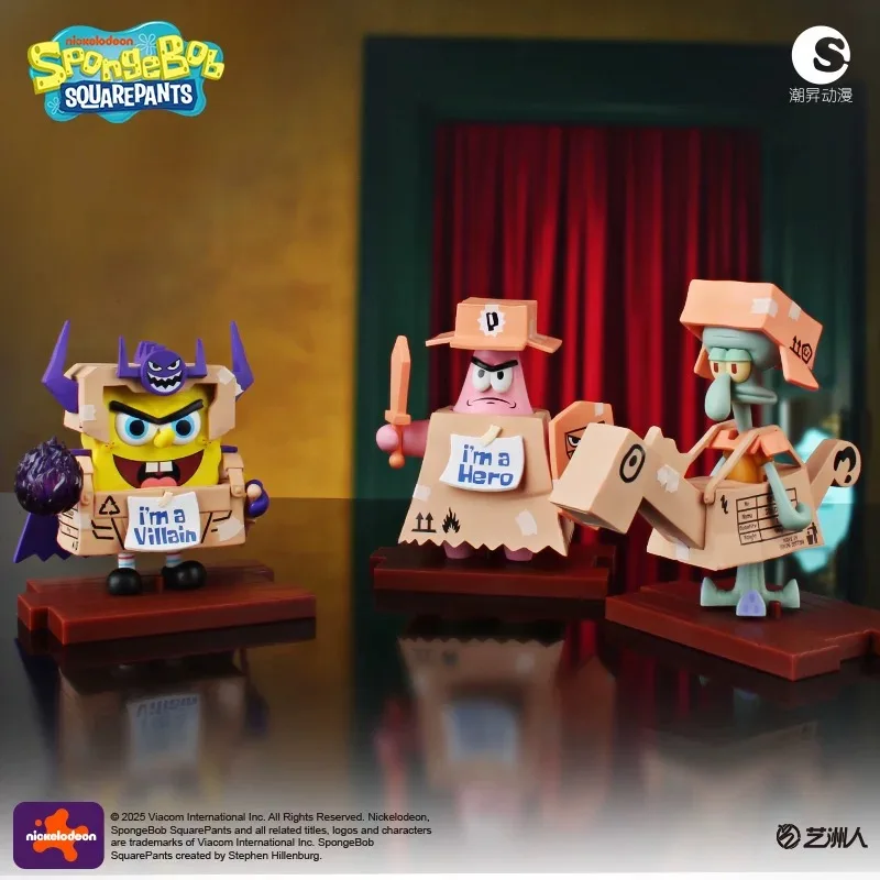 6 개/대 서프라이즈 블라인드 박스 스폰지 밥 SquarePants 애니메이션 캐릭터 모델 피규어 장난감 촉수 패트릭 전사 어린이 선물