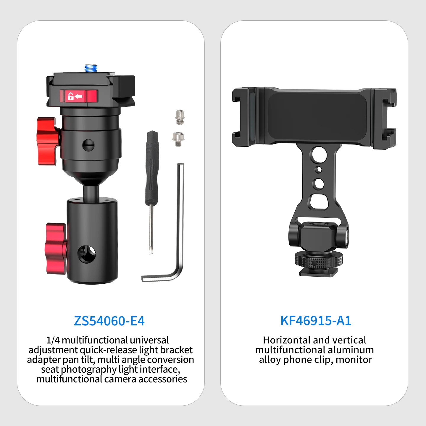 Kamera-Blitzhalterung 16mm Stativhalter Cold Shoe 1/4 Zoll Halterung Regenschirm Speedlite Halter 360° Drehbar Verstellbarer Lichtständer-Adapter – Detail 23