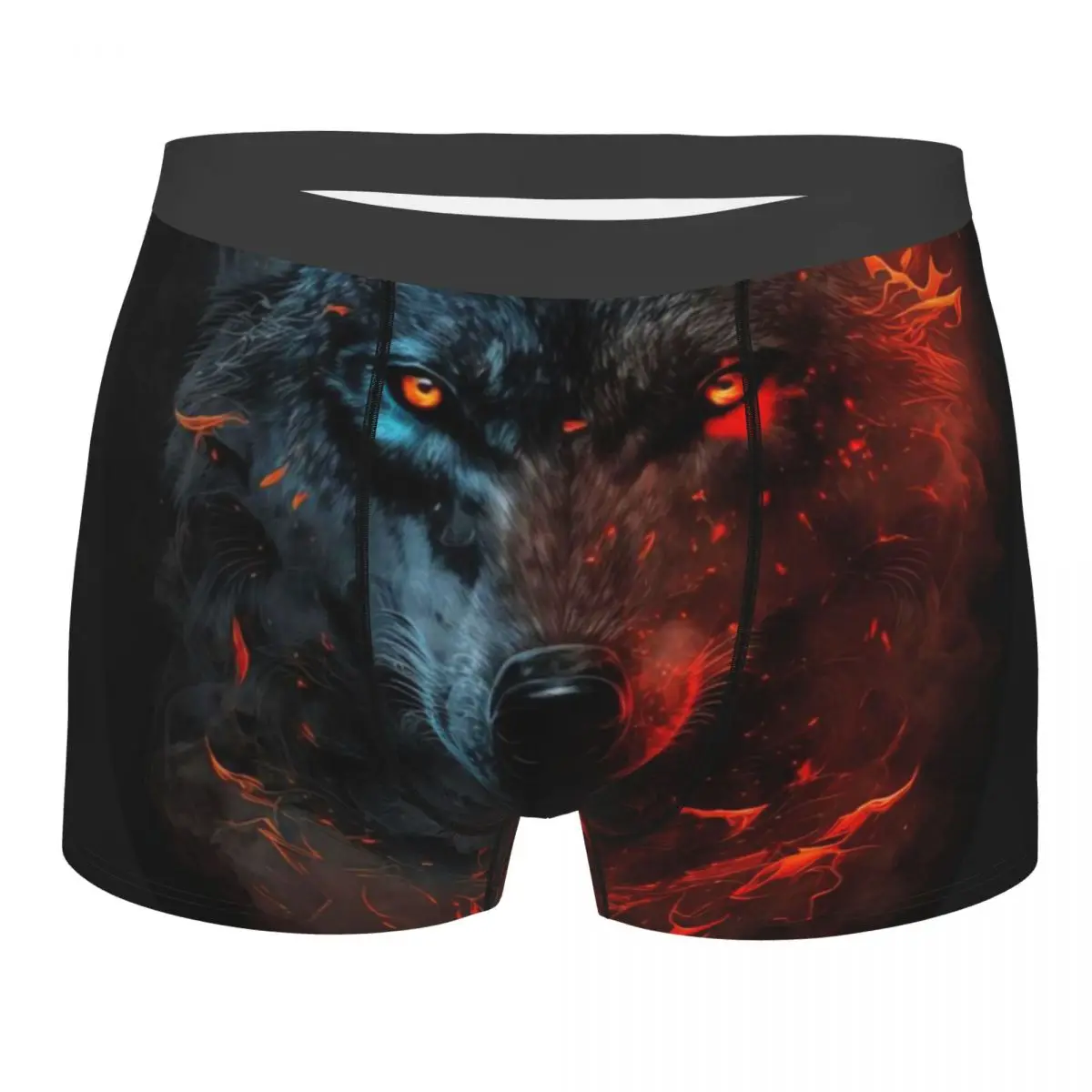 Wolf Underpants Breathbale Panties Male Underwear Print Shorts Boxer Briefs