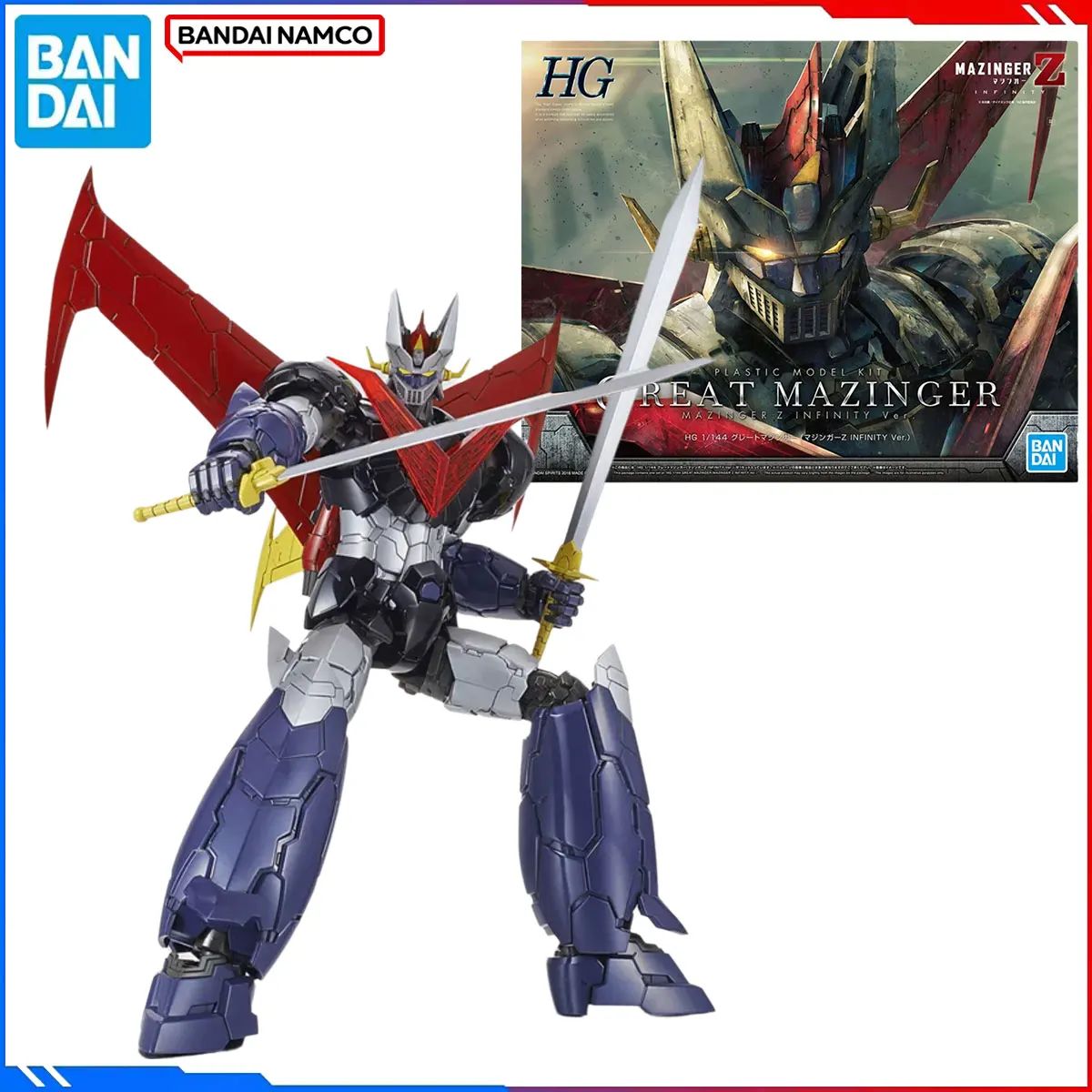 

Genuine Bandai Original Mazinger Z Figure Model Kits HG 1/144 Anime Figures Great Mazinger Action Model Christmas Toys Gift