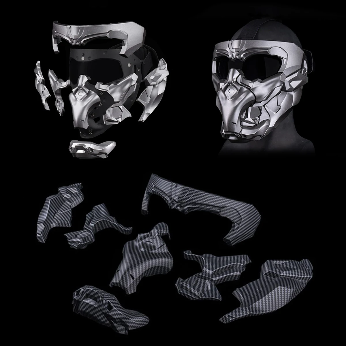 

Doomsday-Afterglow Tactical Air Gun Mask Magnetic Adsorption Armor Mask Can Be Freely Disassembled Matched with Mask Accessories