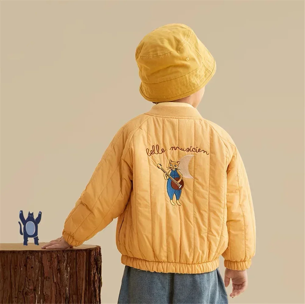 New Fashion Embroidered Children Jacket Thicken Kids Baby Warm Coat Toddler Boy Girl Outerwear for Autumn Winter