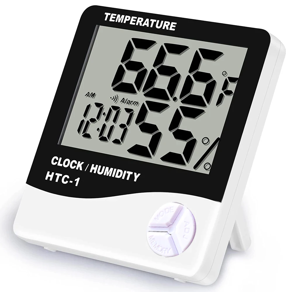 Termómetro Digital LCD para extensión de pestañas, higrómetro, temporizador de humedad y temperatura, estación meteorológica, reloj, injerto de