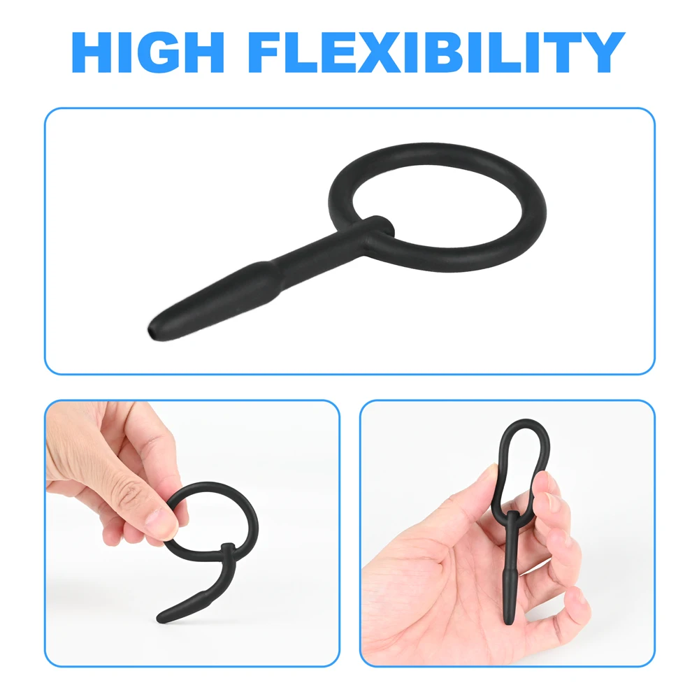 5 أحجام لينة سيليكون مجرى البول موسع الحصان العين عصا القضيب قضيب الذكور الاستمناء انسداد محفز القسطرة الجنس لعب للرجال