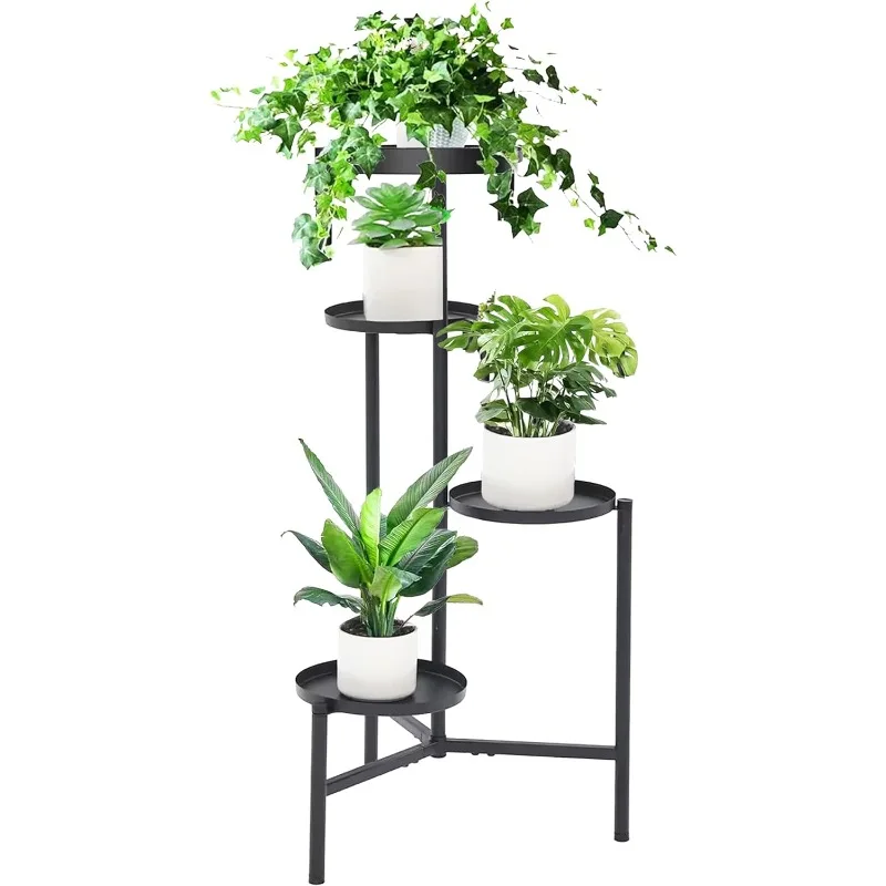 Plant Shelf Flower Stand, Tall Multiple Potted Plant Holder Rack Planter Water Prevent Organizer